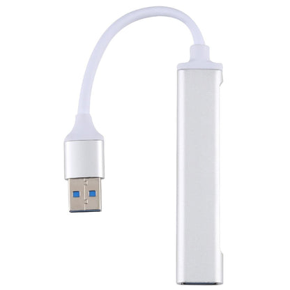 Aluminum Usb 3.0 + 2.0 Hub Adapter Silver