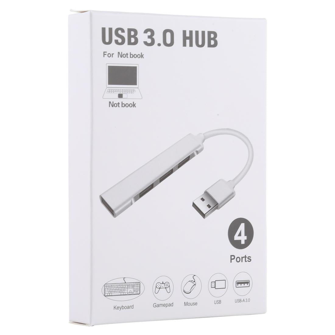 Aluminum Usb 3.0 + 2.0 Hub Adapter Silver
