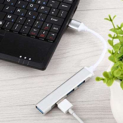 Aluminum Usb 3.0 + 2.0 Hub Adapter Silver