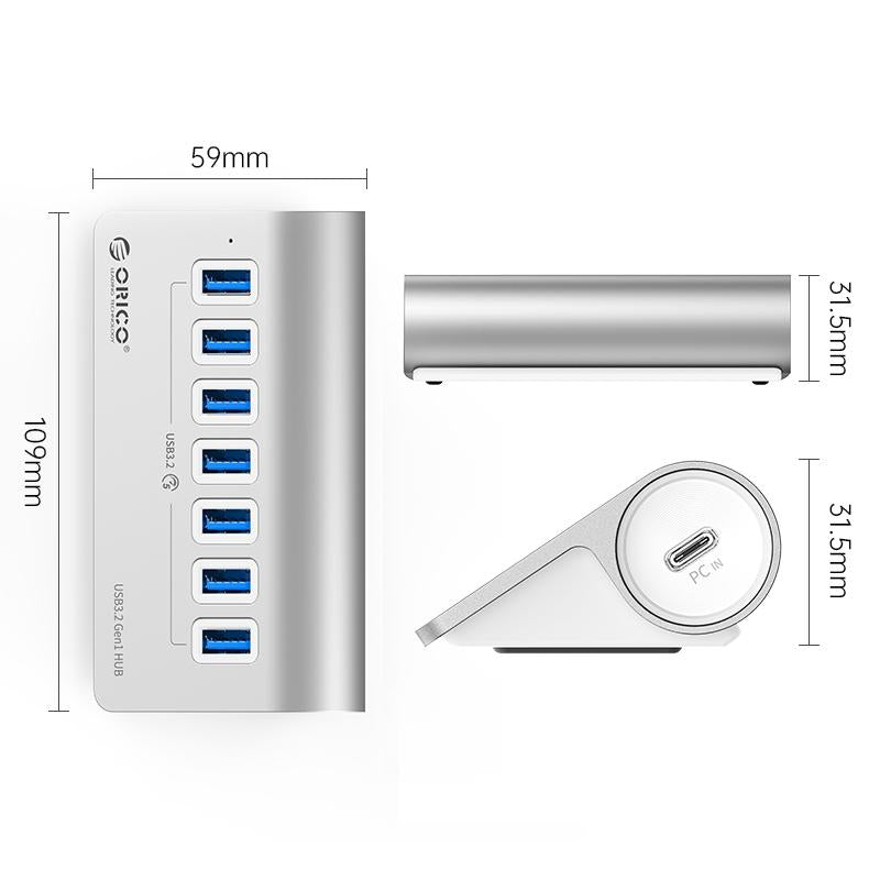 7-Port Usb 3.2 Gen1 Hub With 1M Cable