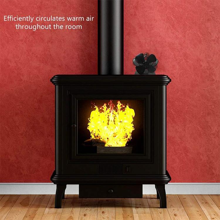 High Temperature 4-blade Heat Powered Stove Fan for Fireplaces - Bronze