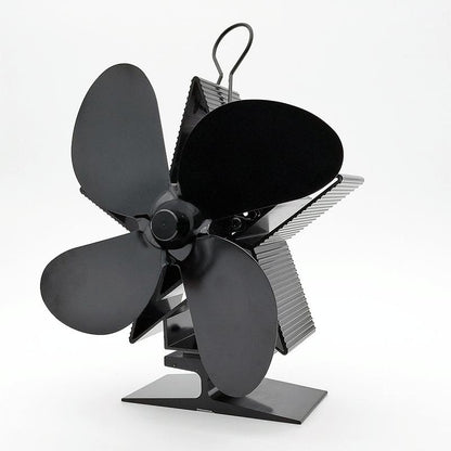 Efficient 4-blade Heat-powered Stove Fan - Aluminum - Bronze