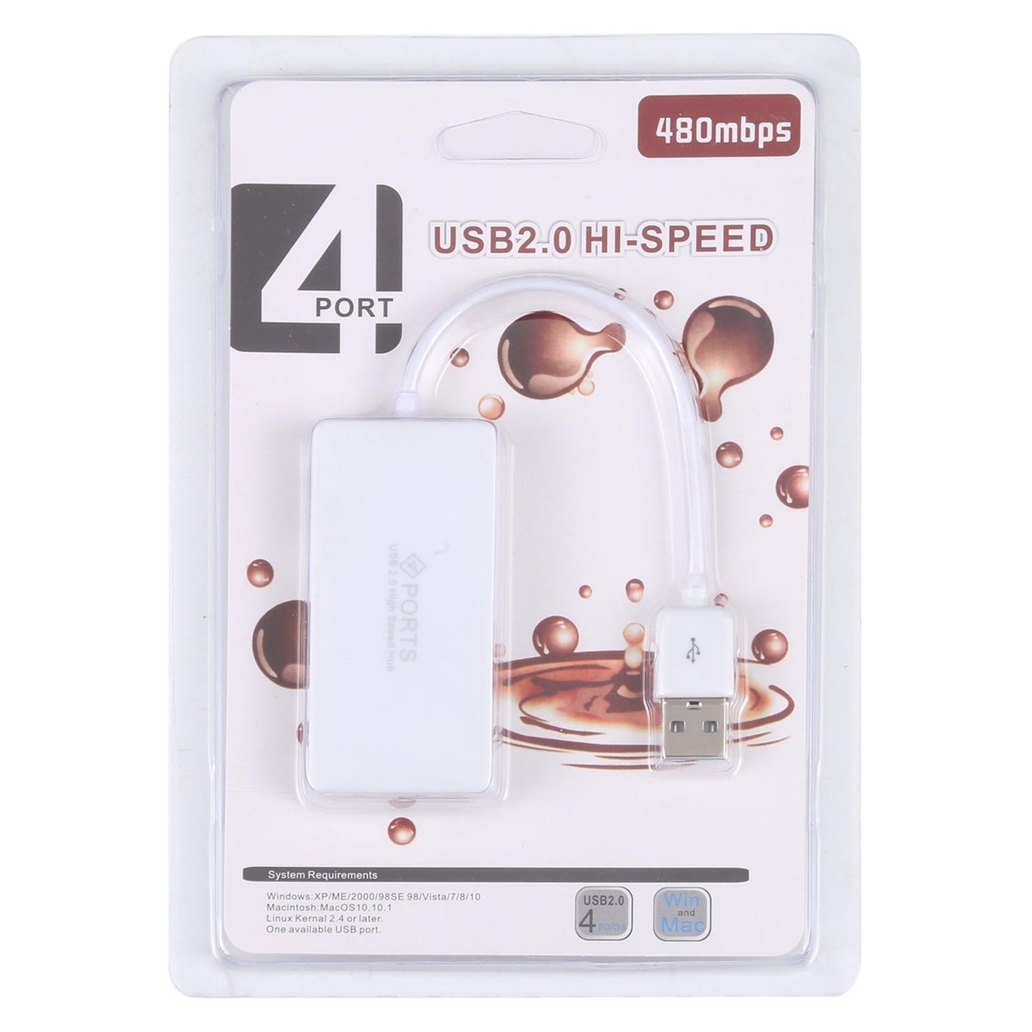 4-Port Usb 2.0 Hub Easy Plug & Play White