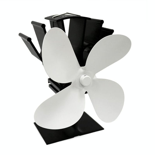Eco-friendly Heat Powered Stove Fan for Wood / Gas / Pellet Stoves - White