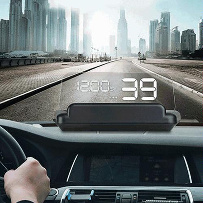 Virtual Hd Reflection Board Car Gps Hud Speed & Distance Display Over / Under Speed & Voltage Alarm Fatigue Driving - Blue