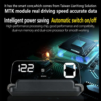 Virtual Hd Reflection Board Car Gps Hud Speed & Distance Display Over / Under Speed & Voltage Alarm Fatigue Driving - Blue