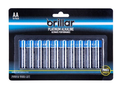 AA Platinum Alakaline Batteries Long Lasting Power Home - 10pk