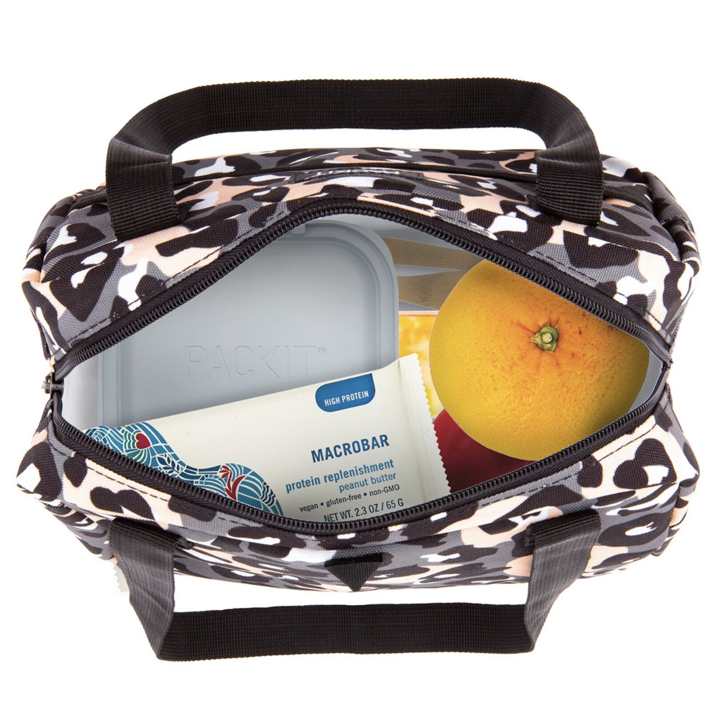 PACKIT Freezable Ice Lunch Bag Tote Food Storage Camping Travel Tiger - Wild Leopard