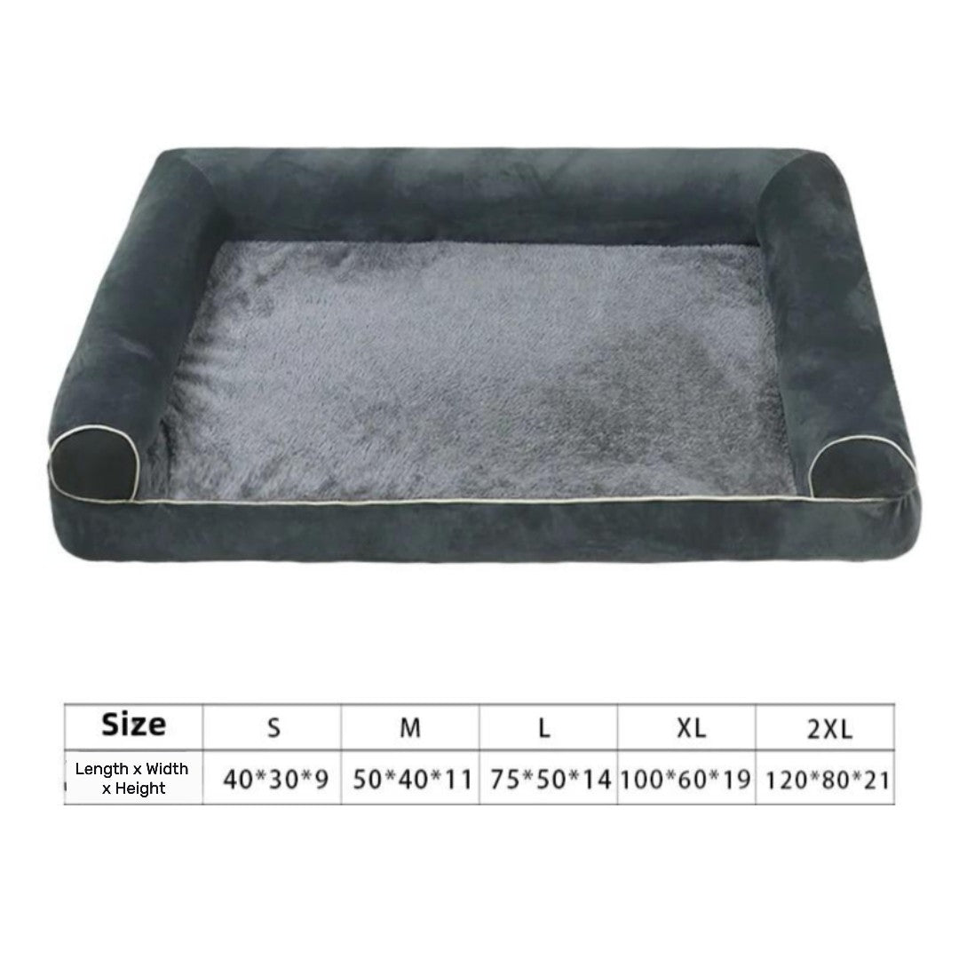 Large PawfectFriend Orthopedic Dog Bed 3-Side Comfort Bolster Padded Calming Mattress Bed with Removable Cover