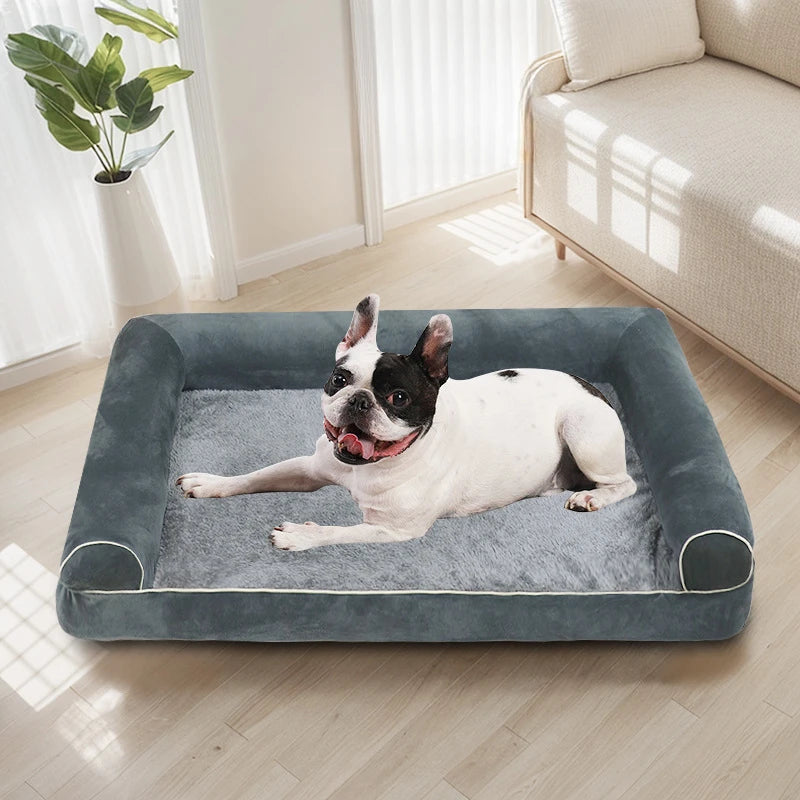 XXL Size PawfectFriend Orthopedic Dog Bed 3-Side Comfort Bolster Padded Calming Mattress Bed with Removable Cover