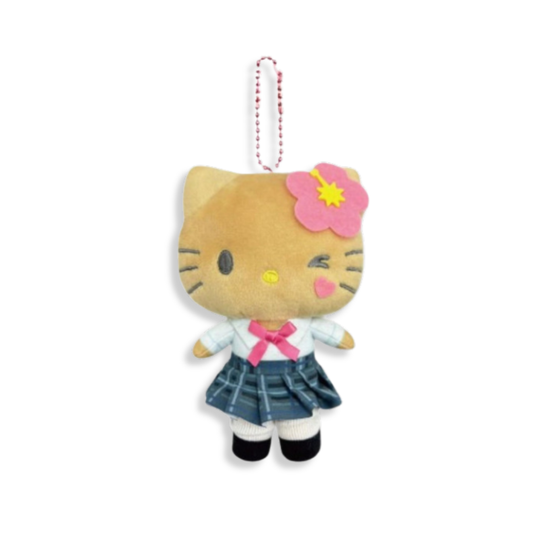 Sanrio Hello Kitty Tan Uniform Plush Mascot Keychain