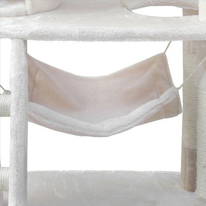 158cm Cat Tree Scratching Post Scratcher Pole Gym Toy House Furniture Multilevel - beige