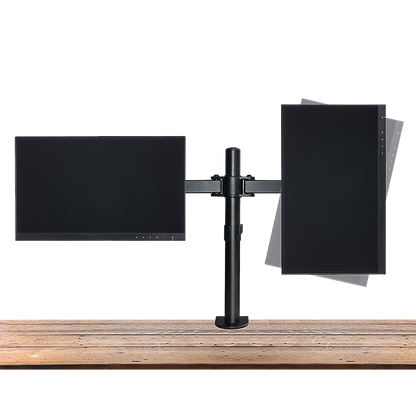 Dual LCD Monitor Desk Mount Stand Adjustable Fits 2 Screens Up To 27"