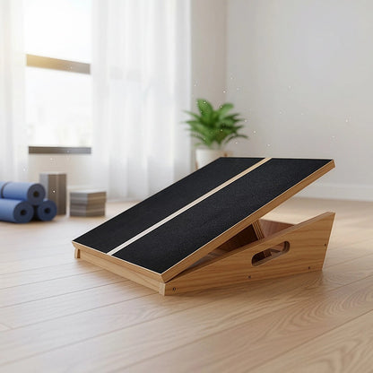 Wooden Slant Exercise Board With Adjustable Incline And Non-Slip Surface