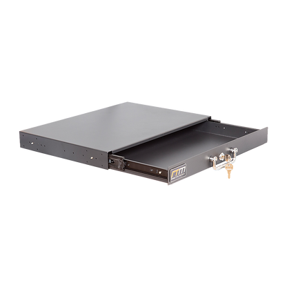 1U Locking Rack Mount Drawer Secure Steel Storage for 19" Network Server