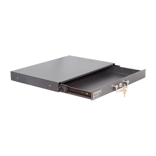 1U Locking Rack Mount Drawer Secure Steel Storage for 19" Network Server