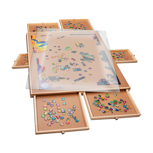 1500 Piece Rotating Wooden Jigsaw Puzzle Table 6 Drawers Board