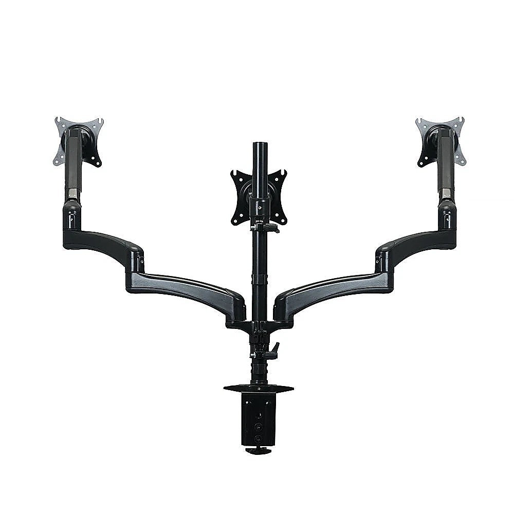Triple Computer Monitor Mount Stand – Desk Clamp with 3 Adjustable Arms for Multi-Screen Display Setup