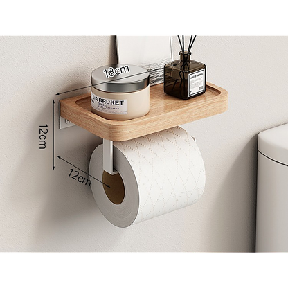 Toilet Paper Holder with Shelf Wall Mounted Bathroom Storage