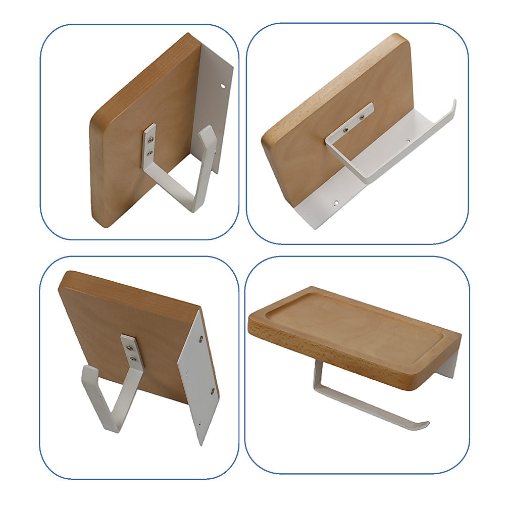 Toilet Paper Holder with Shelf Wall Mounted Bathroom Storage