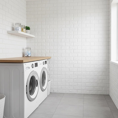 3D Brick Wall Tile Stickers 60x30cm – 50 Pack Peel & Stick Wallpaper