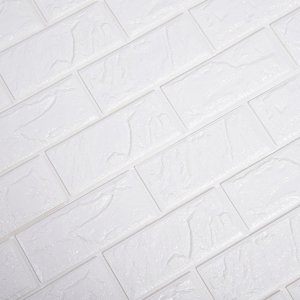 3D Brick Wall Tile Stickers 60x30cm – 50 Pack Peel & Stick Wallpaper