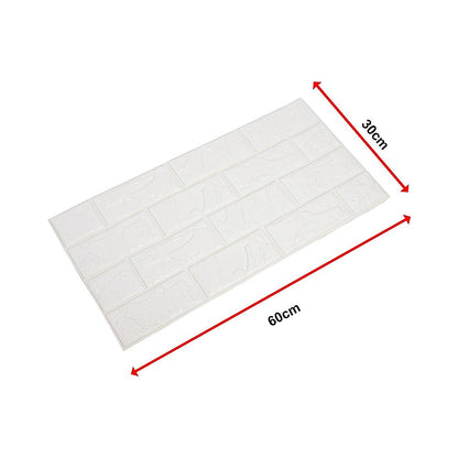 3D Brick Wall Tile Stickers 60x30cm – 50 Pack Peel & Stick Wallpaper