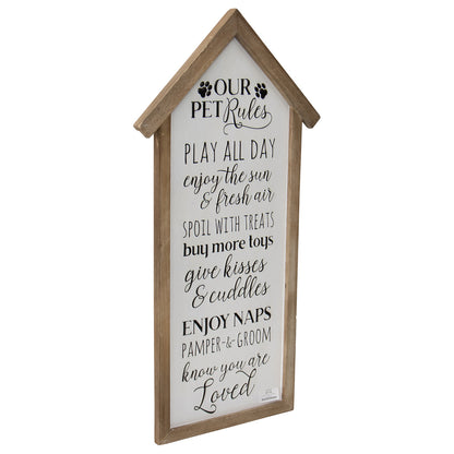 Our Pet Rules Wall Sign 33x66cm