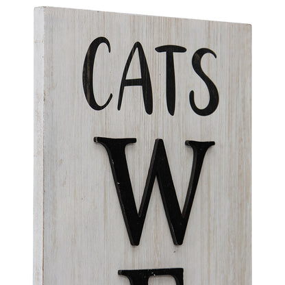 Cats Welcome Wall Sign 17x80cm