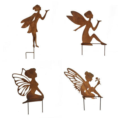 Set 4 Asst Fairy Garden Stakes 45cm, 32cm, 29cm, 29cm