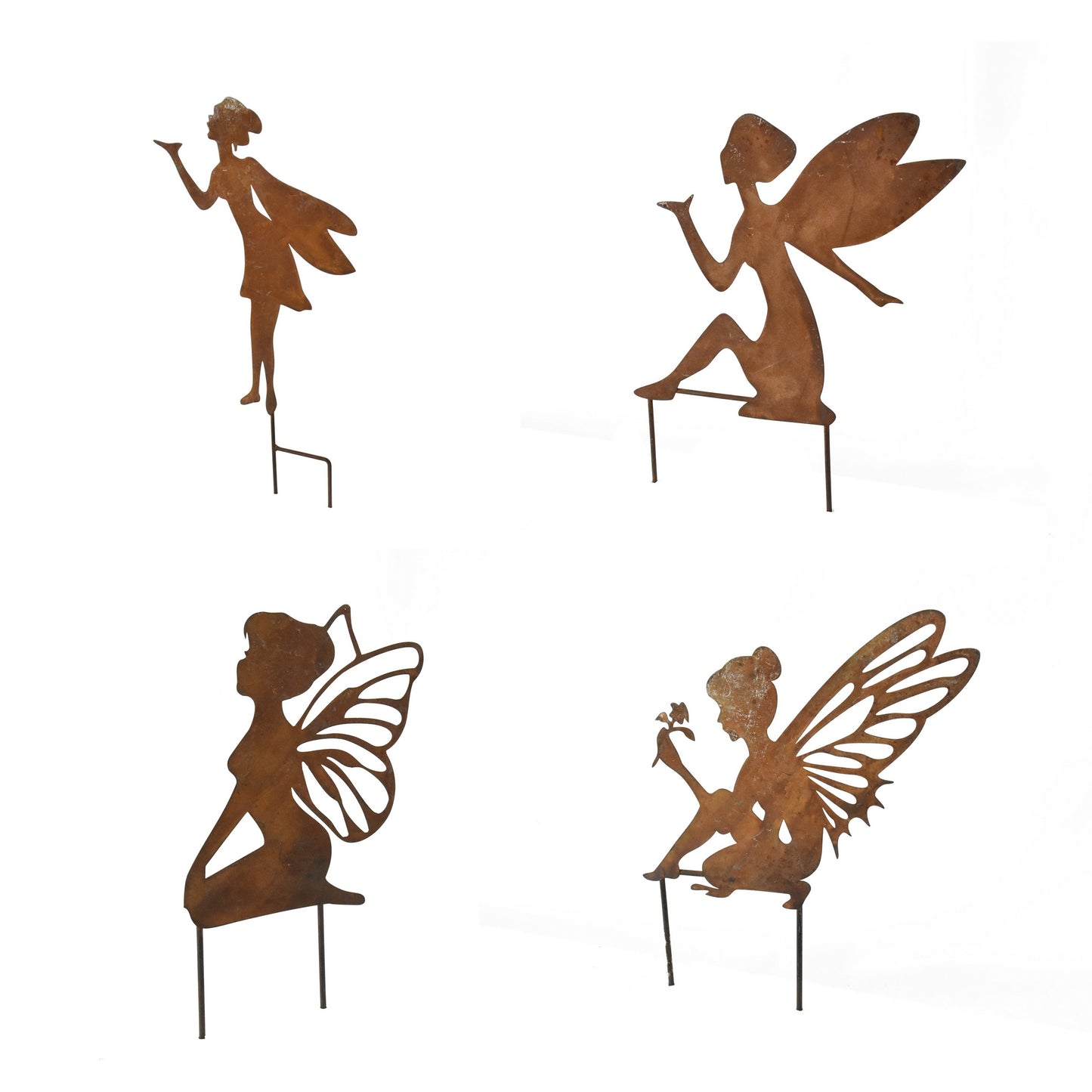 Set 4 Asst Fairy Garden Stakes 45cm, 32cm, 29cm, 29cm