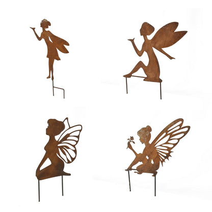 Set 4 Asst Fairy Garden Stakes 45cm, 32cm, 29cm, 29cm
