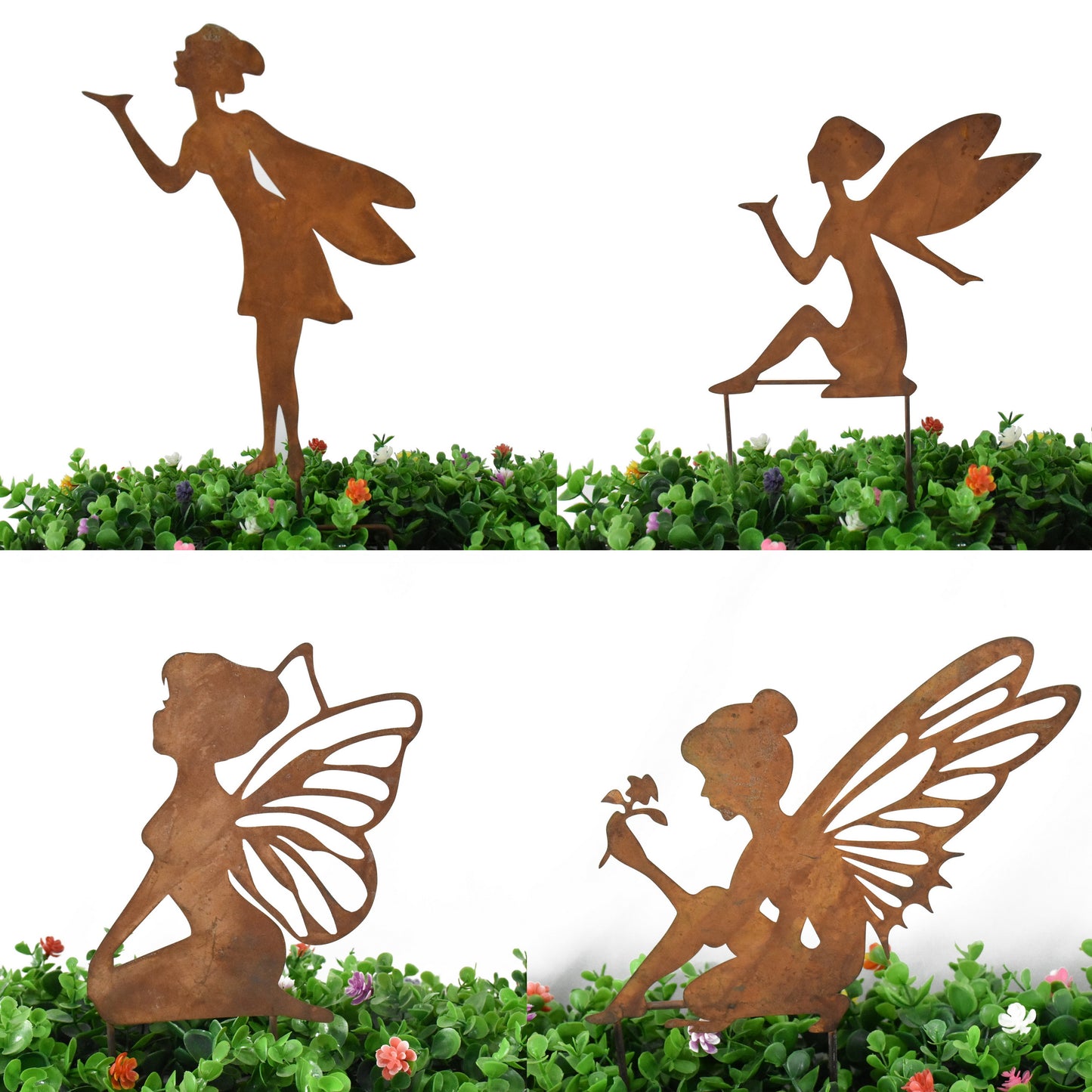 Set 4 Asst Fairy Garden Stakes 45cm, 32cm, 29cm, 29cm