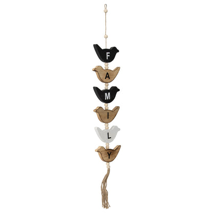 Handcrafted Hanging Bird Family Mobile 15x85cm