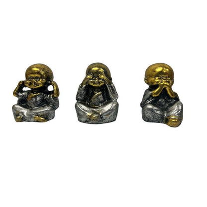 Set 3 Asst See Hear Speak No Evil Monks 5cm