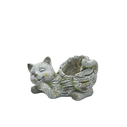 Winking Cat Planter w Hole + Plug 35cm