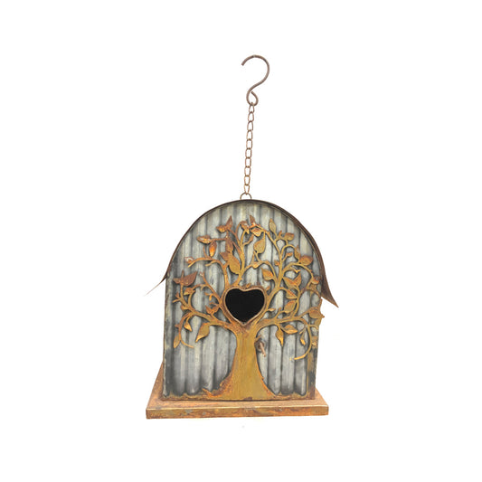 Galv & Rust Hanging Tree Birdhouse 42cm
