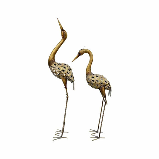 Set 2 Asst Elegant Crane Couple Garden Statue 114cm