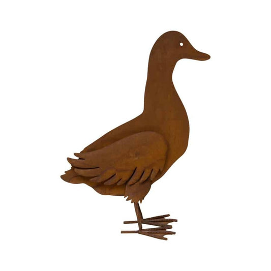 Rust Metal Duck Garden Statue 40cm