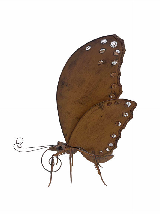 Large Rust Metal Butterfly 70cm