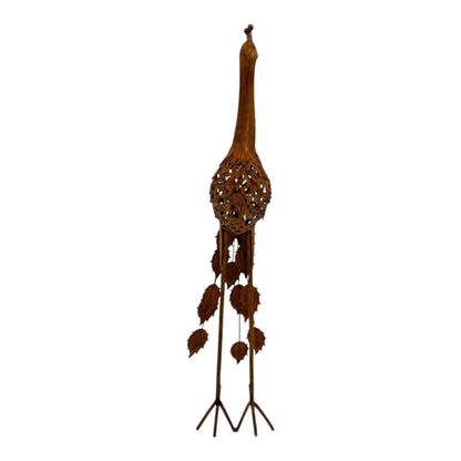 Rust Standing Peacock Garden Statue 60cm