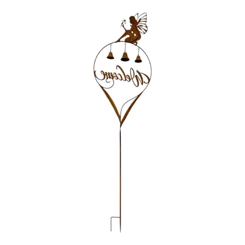Welcome Garden Stake w Fairy + Bells 87cm