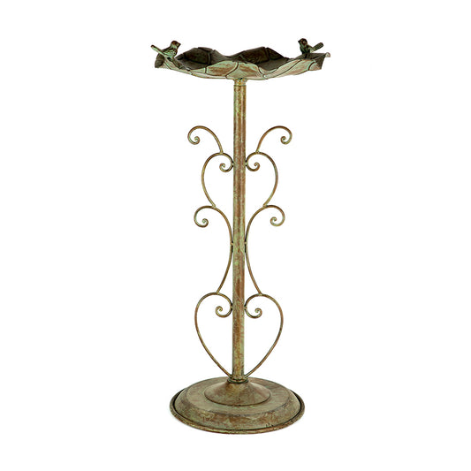 Lilypad Birdbath On Ornate Stand 36x66cm