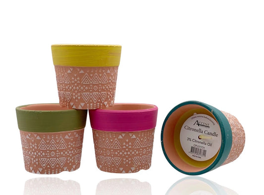 bulk 24 Citronella Candle in Terracotta Pot Assort 7cm