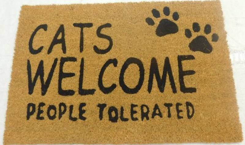 Cats Welcome People Tolerated Doormat 60x40cm