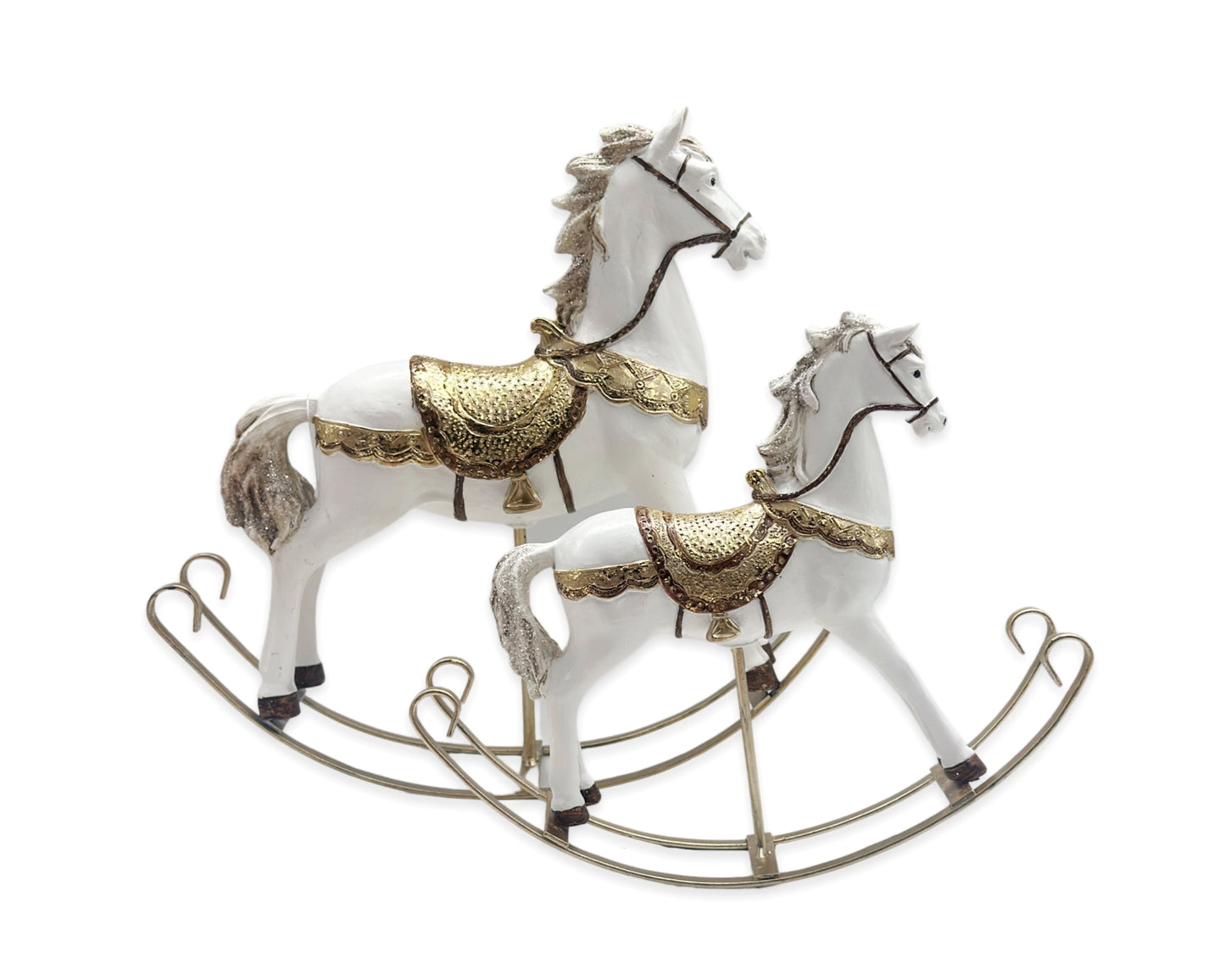 bulk 6 Xmas Rocking Horse Polyresin 21cm