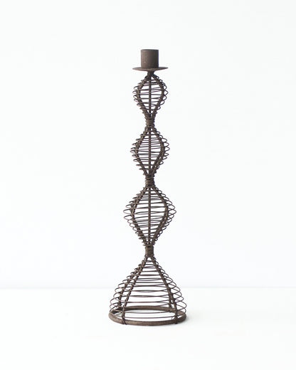 casa-verde-wire-candlestick-dakar-antique-rust-30cm