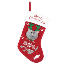 Load image into Gallery viewer, 2pcs cute cat christmas stockings cartoon christmas socks gift bag christmas decoration socks christmas tree pendant
