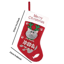 Load image into Gallery viewer, 2pcs cute cat christmas stockings cartoon christmas socks gift bag christmas decoration socks christmas tree pendant
