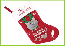 Load image into Gallery viewer, 2pcs cute cat christmas stockings cartoon christmas socks gift bag christmas decoration socks christmas tree pendant
